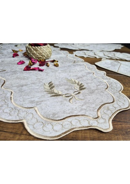 Fiyonk Nakışlı 19 Parça Amerikan Servis Seti Krem Cappucino indirimleri