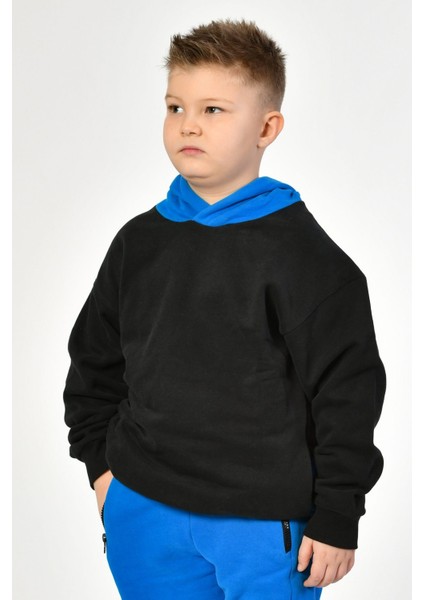 Cepli Kapüşonlu Erkek Çocuk Sweatshirt - Siyah Siyah - 8-10 Yaş fiyatları