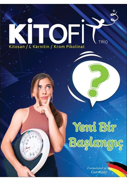 Dietary Supplement Kitofit Trio (Kitosan, L-Karnitin, Krom Pikolinat) 60 Kapsül