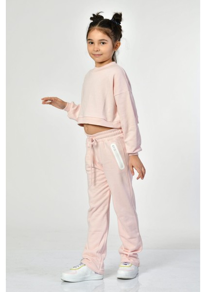 Cepli, Fermuarlı Kız Çocuk Eşofman Altı - Pembe Pembe - 8-10 Yaş