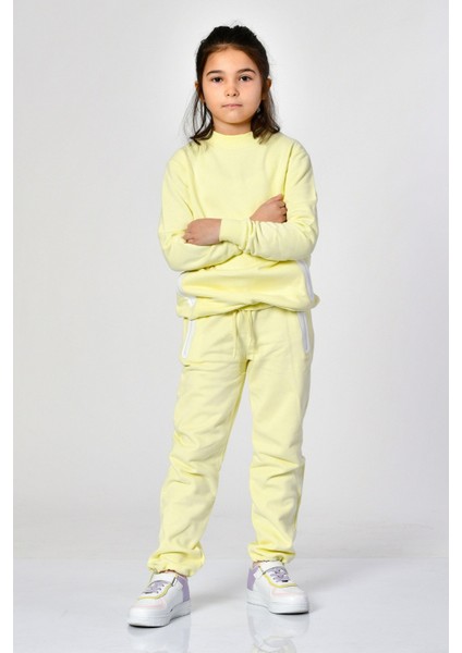 Cepli, Fermuarlı Kız Çocuk Eşofman Altı - Limon Sarısı Limon Sarısı - 8-10 Yaş