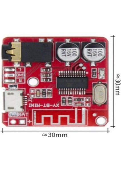 Sanec Bluetooth 4.1 Ses Alıcı (Audio) Modülü - Kablosuz Stereo Müzik Modülü - Kırmızı