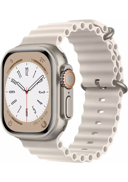 Apple Watch Ultra Kordon 42/44/45/49 mm Uyumlu Ocean Silikon Kordon
