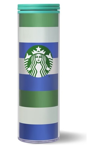 Starbucks® Yeşil Şeritli Plastik Termos 473 ml - 11137173