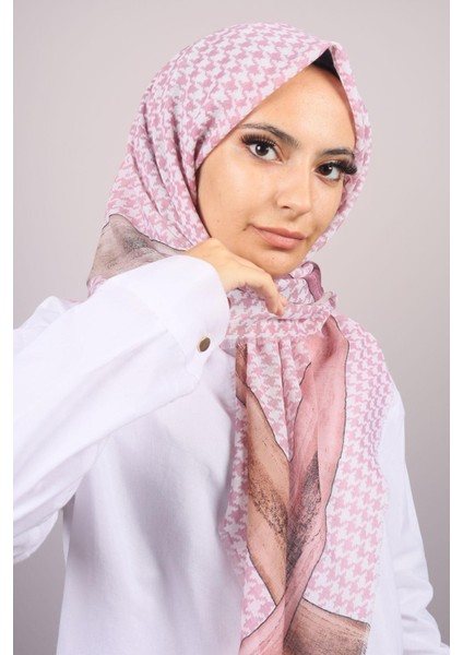 Desenli Keten Flamlı Eşarp - Desen-543-Renk-04