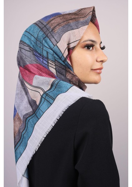 Desenli Keten Flamlı Eşarp - Desen-546-Renk-14