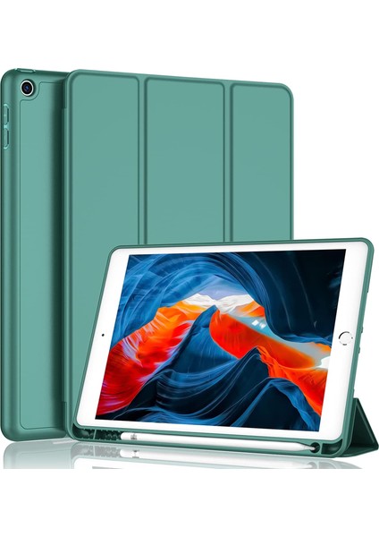 Apple iPad 7.nesil Kılıf 10,2 Inç 2019 A2200, A2198, A2197  Seri Yatay Standlı Stromix Kalemlikli Kılıf