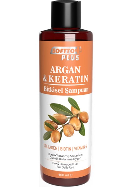 Argan & Keratin Besleyici Parlaklık Verici Bitkisel Şampuan 400ml
