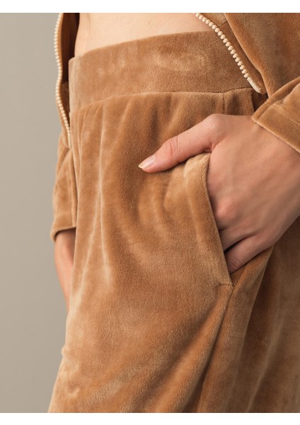 Kadın Camel Kadife Sweat Pantolon modelleri