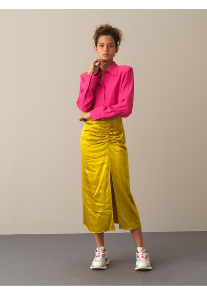 Kadın Fuşya Vatkalı Oversize Gömlek fiyatları