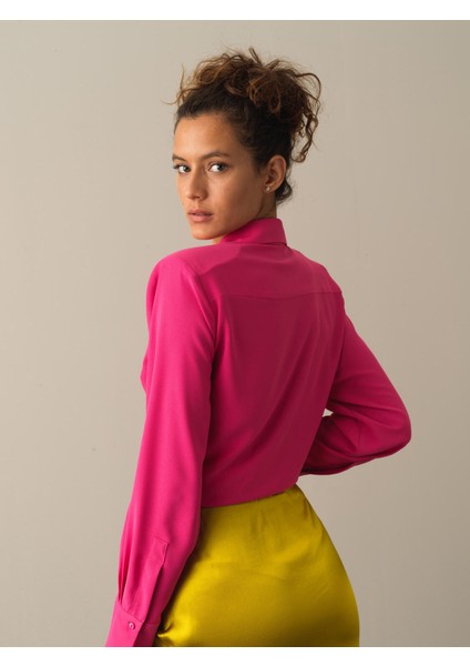 Kadın Fuşya Vatkalı Oversize Gömlek fırsatları