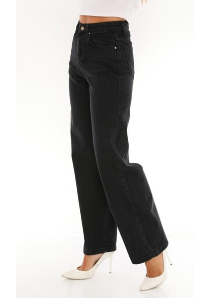 Cep Detaylı Yüksek Bel 90's Wide Leg Jeans