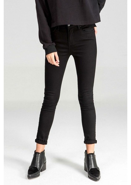 Siyah Extra Skinny Jeans Kot Pantolon (Dar Paça)
