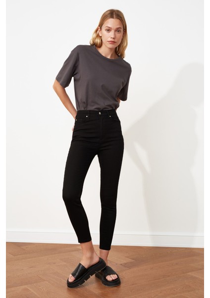 Renk Vermez Siyah Extra Skinny Jeans Kot Pantolon (Çok Dar)
