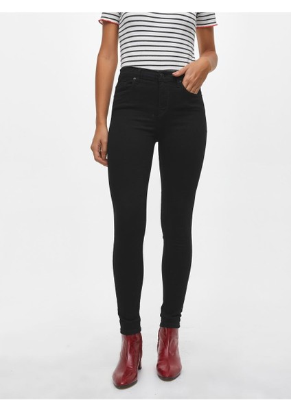 Siyah Extra Skinny Jeans Kot Pantolon (Kapkara)