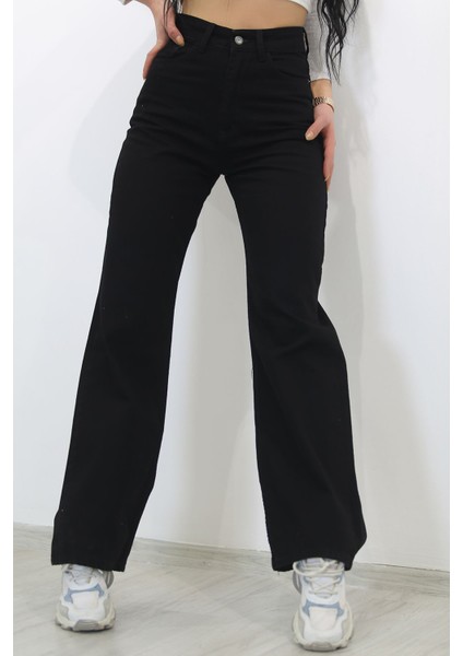 Cep Detaylı Yüksek Bel 90's Wide Leg Jeans