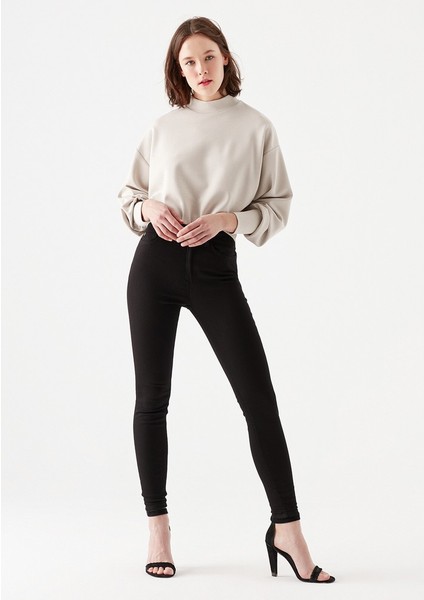 Renk Vermeyen Siyah Süper Skinny Jeans Kot Pantolon (Dar Kalıp) modelleri