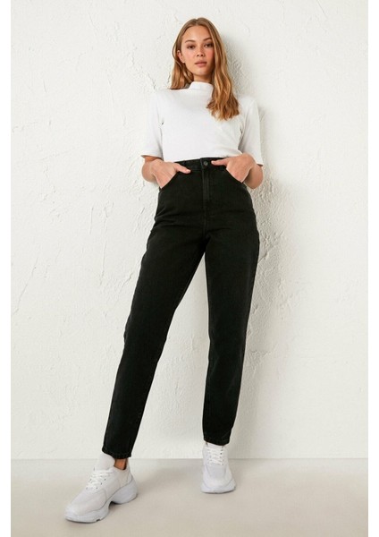 Lisa Siyah Mom Jean Pantolon