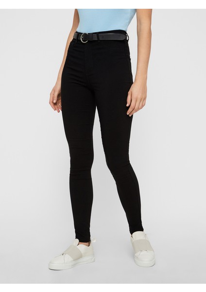 Siyah Extra Skinny Jeans Kot Pantolon (Solmayan Siyah)