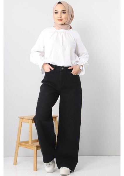 Kadın Süper Yüksek Bel Geniş Paça Wide Leg Jeans Pantolon modelleri