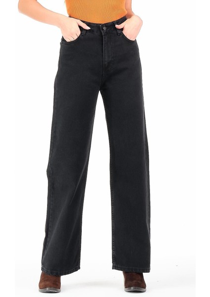 90's Likralı Süper Yüksek Bel Salaş Jeans Palazzo Pantolon