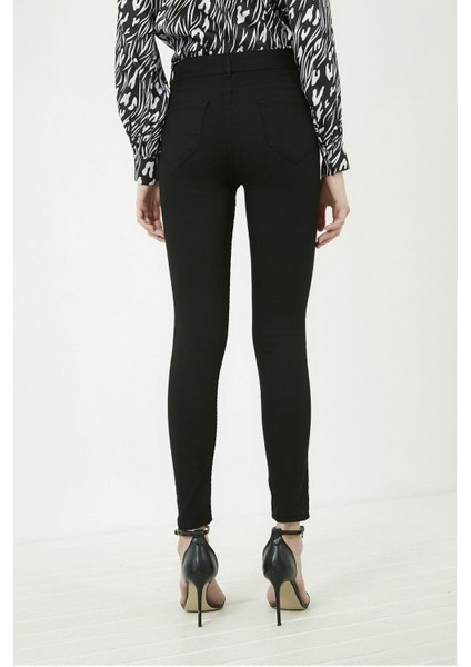 Renk Vermeyen Simsiyah Skinny Jeans Dar Paça Kot Pantolon modelleri