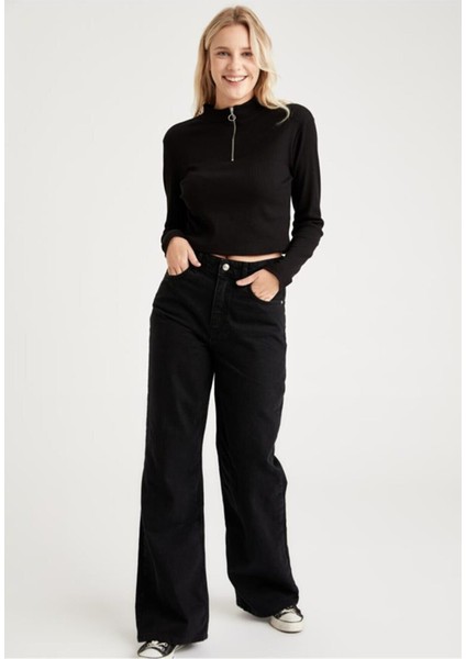 salaş Süper Yüksek Bel Wide Leg Power Likralı Palazzo Jeans fırsatları