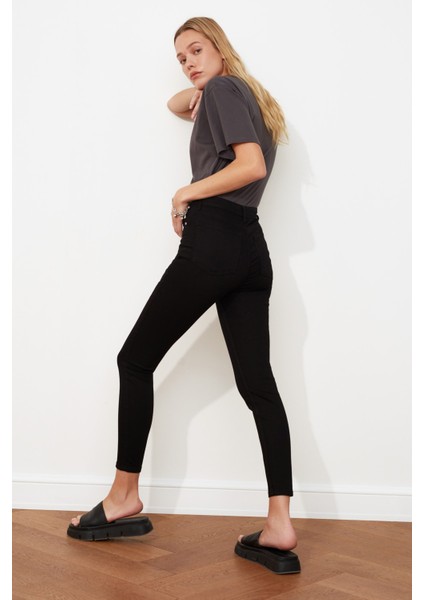 Renk Vermez Siyah Extra Skinny Jeans Kot Pantolon (Çok Dar)