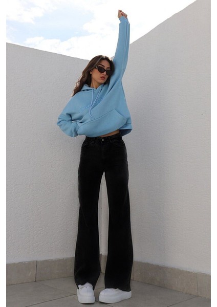 salaş Süper Yüksek Bel Wide Leg Power Likralı Palazzo Jeans