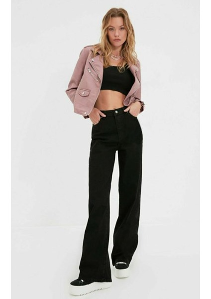 Cep Detaylı Yüksek Bel 90's Wide Leg Jeans