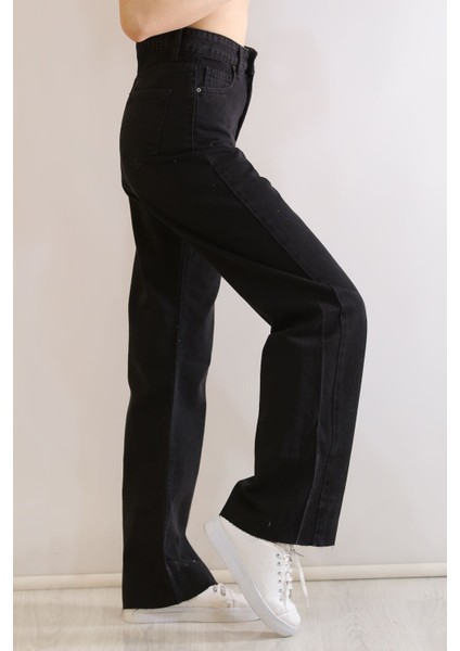 Kadın Süper Yüksek Bel Geniş Paça Wide Leg Jeans Pantolon fiyatları