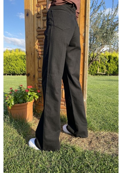 90's Likralı Süper Yüksek Bel Salaş Jeans Palazzo Pantolon fiyatları