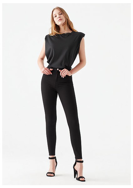Kadın Solmayan Siyah Skinny Jeans Kot Pantolon modelleri