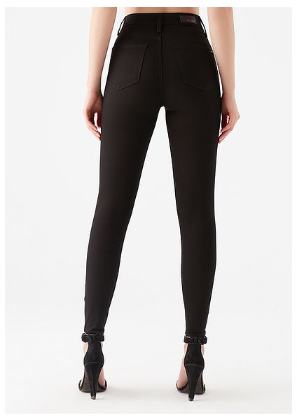 Kadın Solmayan Siyah Skinny Jeans Kot Pantolon indirimleri