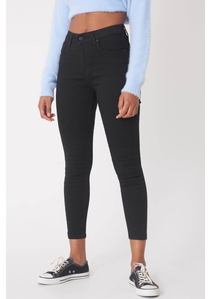 Solmayan Skinny Jeans Toparlayıcı Kot Pantolon (Simsiyah) fiyatları