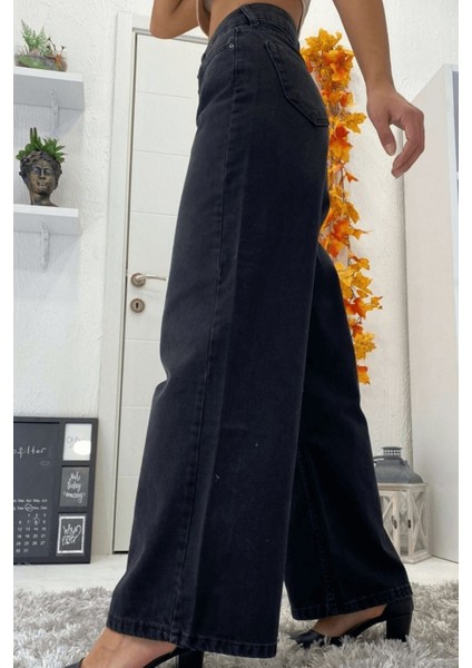 Kadın Süper Yüksek Bel Geniş Paça Wide Leg Jeans Pantolon modelleri