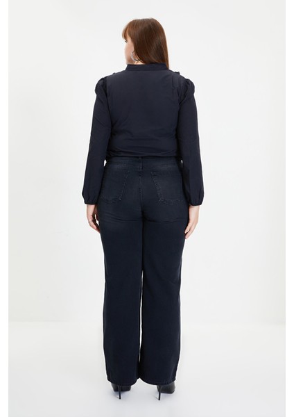 Cep Detaylı Yüksek Bel 90's Wide Leg Jeans