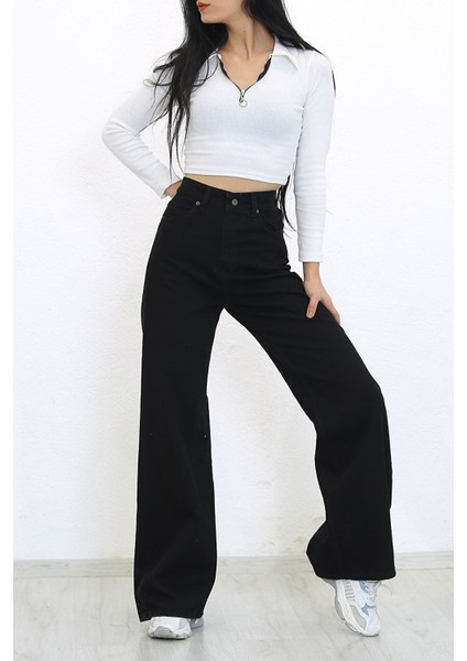Cep Detaylı Yüksek Bel 90's Wide Leg Jeans