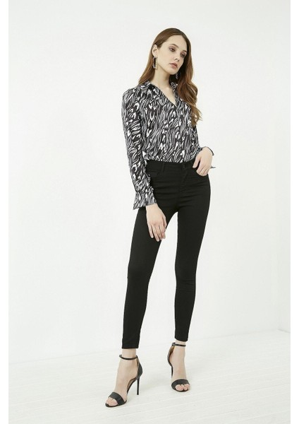 Yüksek Bel Dar Paça Super Slim Fit Kadın Jean Pantolon fiyatları