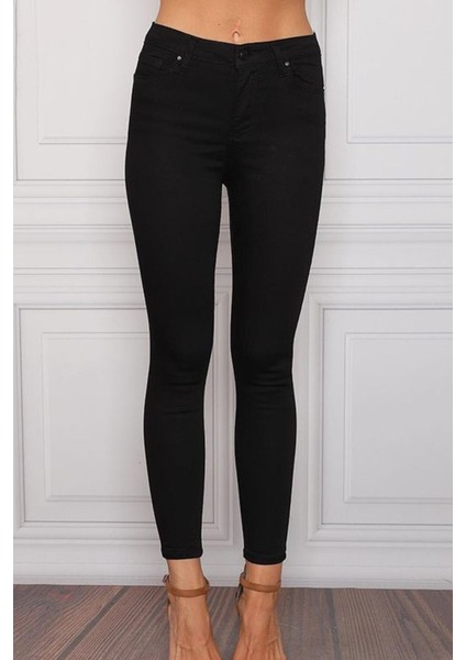 Renk Vermeyen Siyah Süper Skinny Jeans Kot Pantolon (Kapkara) fiyatları