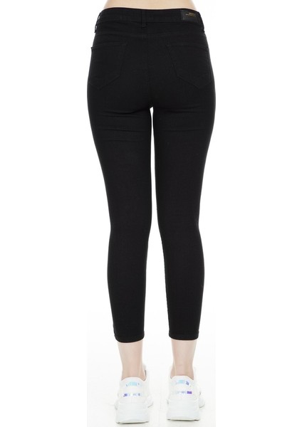 Simsiyah Yüksek Bel Skinny Jean Pantolon fırsatları