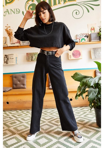 salaş Süper Yüksek Bel Wide Leg Power Likralı Palazzo Jeans