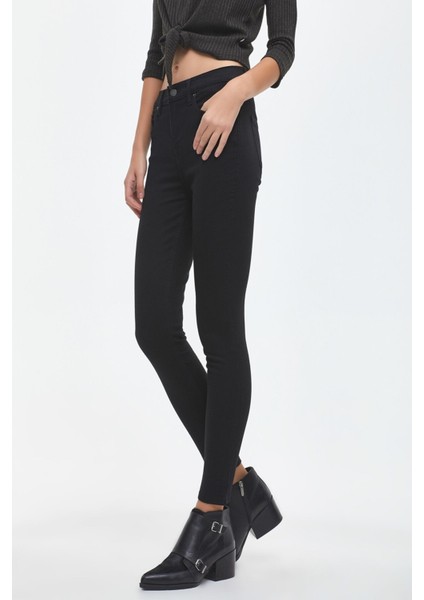 Siyah Yüksek Bel Toparlayıcı Solmaz Kadın Kot Pantolon fiyatları