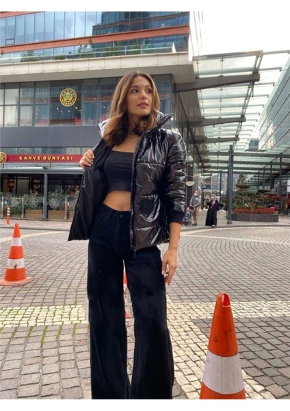 90's Likralı Süper Yüksek Bel Salaş Jeans Palazzo Pantolon