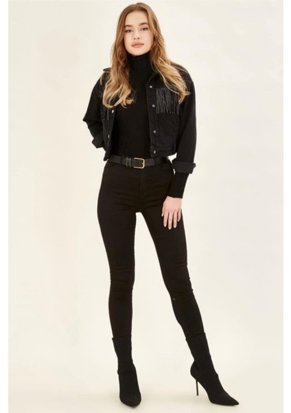 Süper Skinny Siyah Jeans Simsiyah Solmaz ( Toparlayıcı )