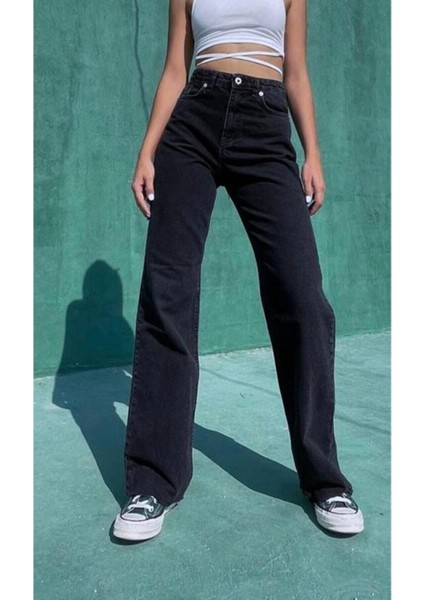 Sheldon A.c.a.i.p S.o.l.m.a.z Siyah Salaş Palazzo Pantolon (Süper Yüksek)- Bol Paça modelleri