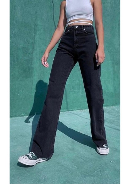 Sheldon A.c.a.i.p S.o.l.m.a.z Siyah Salaş Palazzo Pantolon (Süper Yüksek)- Bol Paça fırsatları