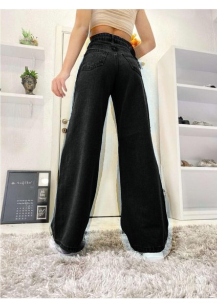 Süper Yüksek Bel Rahat Kalıp 90's Geniş Paça Palazzo Jeans wide Leg Kot Pantolon modelleri