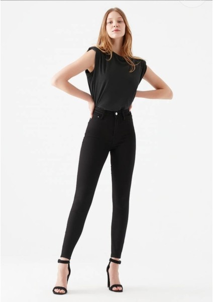 Siyah Süper Skinny Jeans Kot Pantolon (Solmayan Kumaş) fırsatları