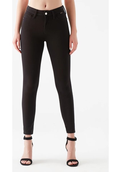 Solmayan Siyah Simsiyah Skinny Jeans Kot Pantolon fırsatları
